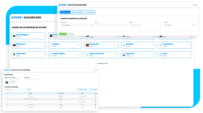 Interface de controle de ativos do SNDesk - Rastreabilidade e histórico de itens