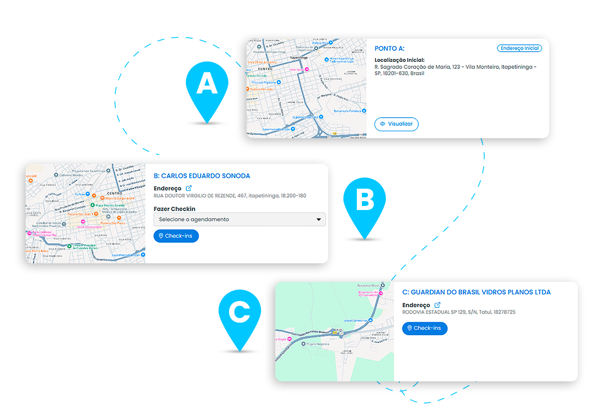 Aplicativo SNDesk - Funcionalidade de rotas e pausas automáticas